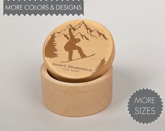 Snowboarder Skier Alpine skiing Cross country skiing Small wooden urn for human ashes for brother for boyfriend Less gift Biodegradable urns