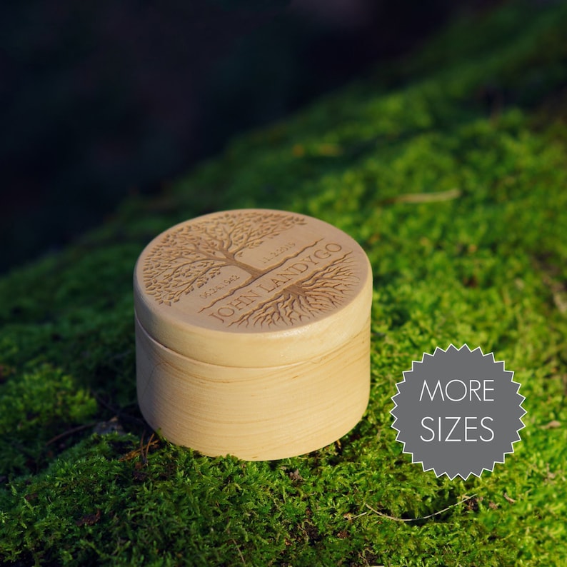 Small urn for human ashes Tree of life Custom wooden urn Etsy