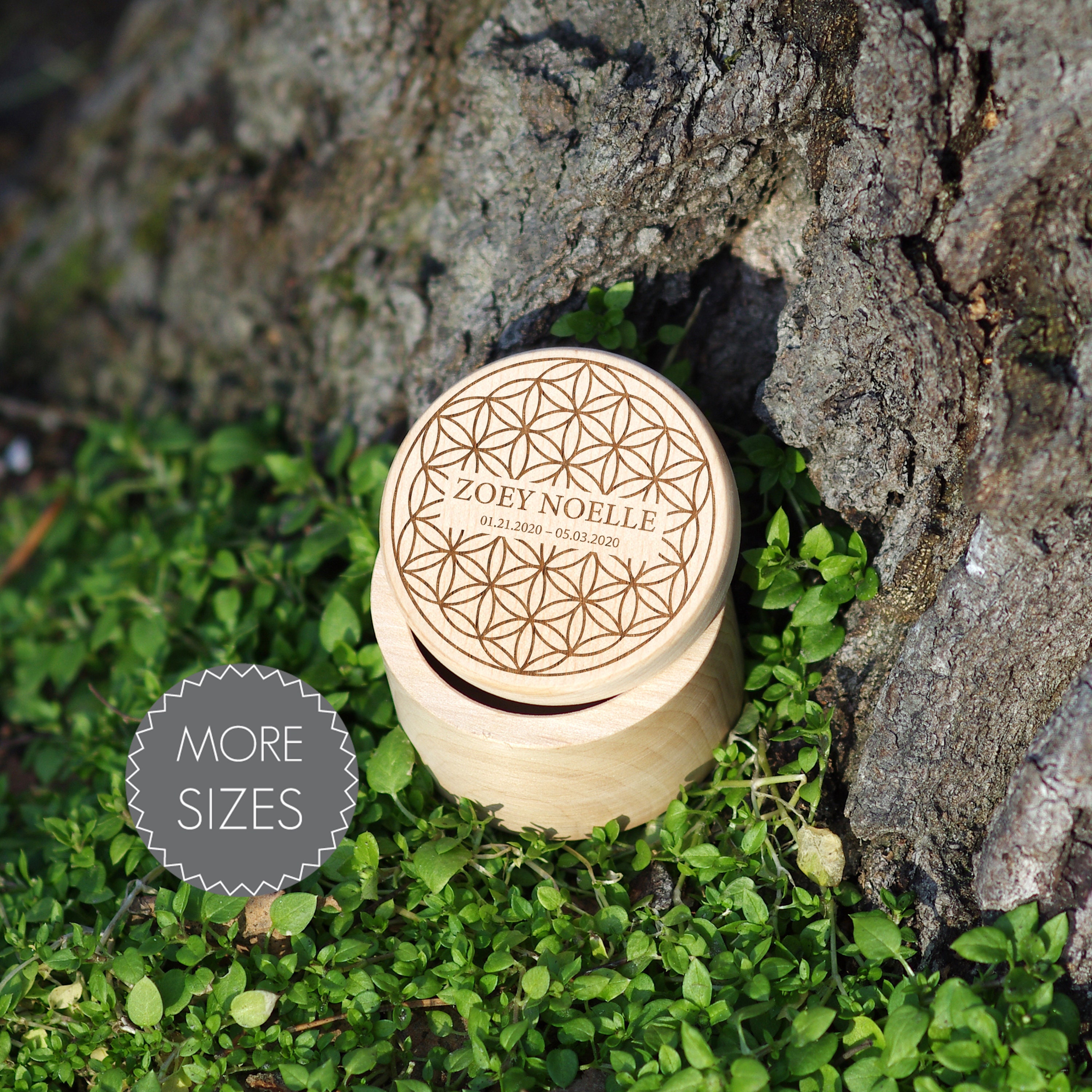 Personalized urn for human ashes Flower of life Biodegradable Etsy