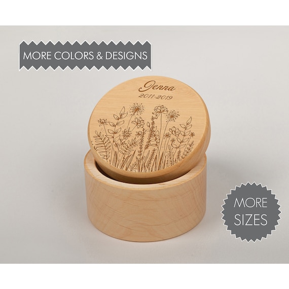 Memorial Small urn for ashes Grandma Dad Mom Cremation keepsake Urn wood Adult urns Medium box urn Dog cremation