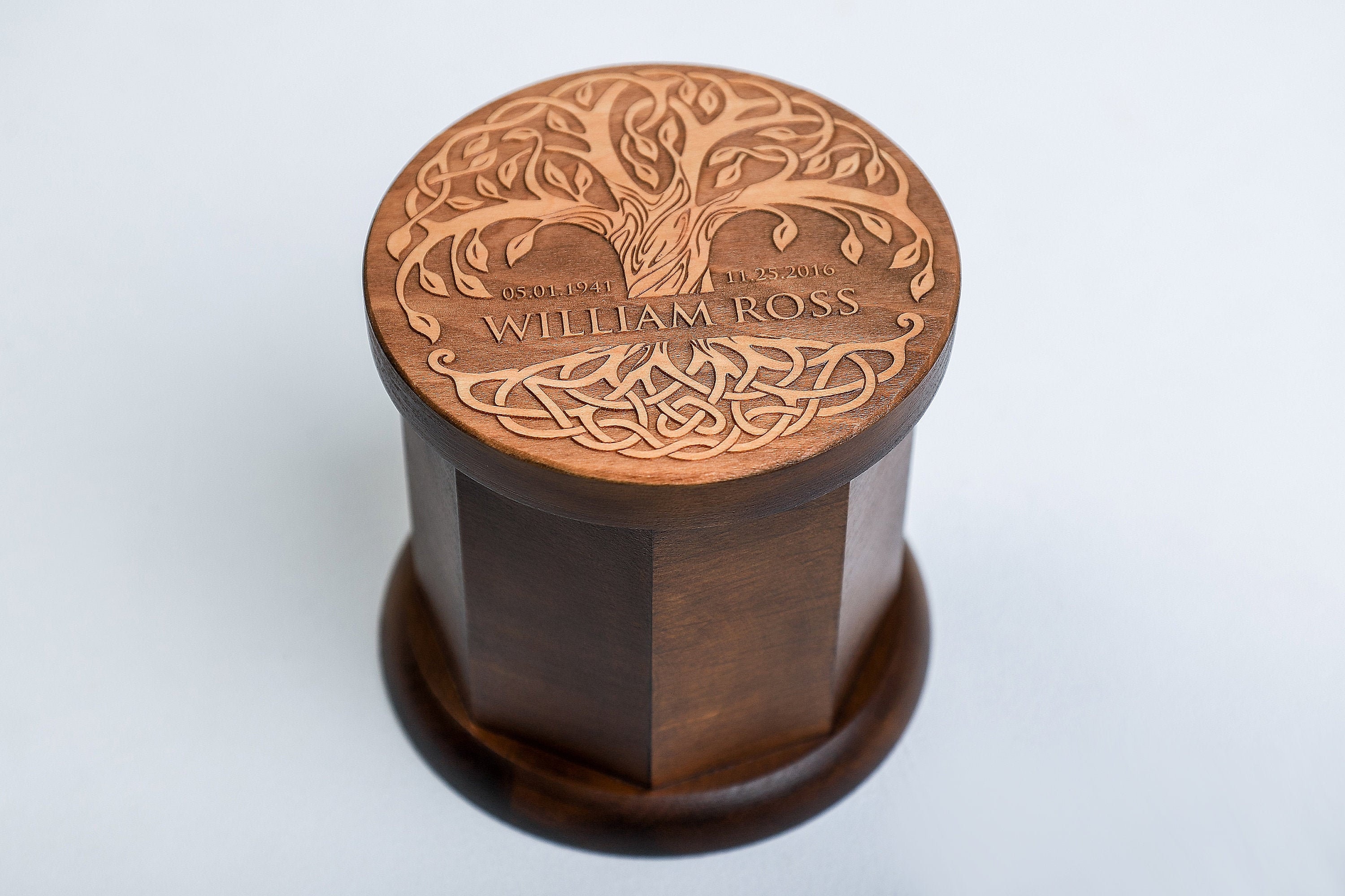 Tree of life urn for human ashes Wooden adult memory box Etsy