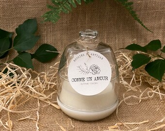 Vanilla candle of the islands very perfumed in its glass bell and with its wooden wick - Handmade candles with vanilla scent