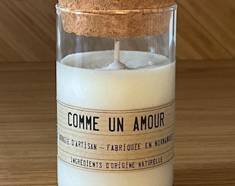 Vanilla scented handmade candle – 110g soy wax – Grasse fragrance – Long lasting – Sensory, ethical and handmade gift idea