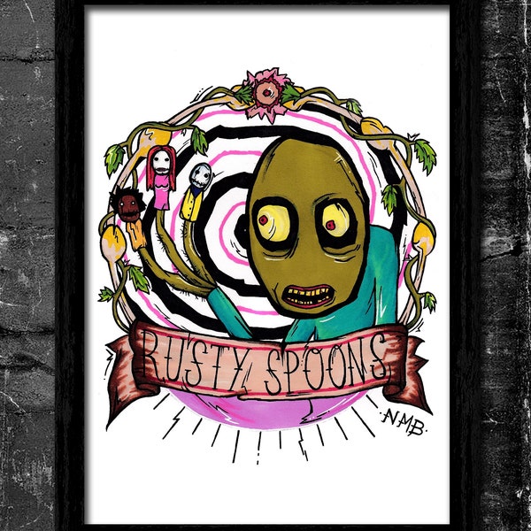 Rusty Spoons - A6/A5/A4/A3 Signed Art Print (Inspired by Salad Fingers)