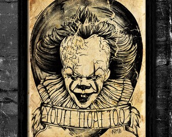 Vintage You'll Float Too - A6/A4 Signed Art Print (Inspired by IT 2017)