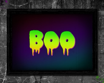 BOO - A6 Halloween Postcard Art Print