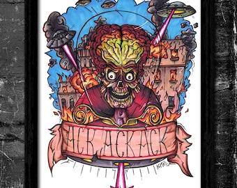 Ack Ack Ack - DIGITAL Art Print (Inspired by Mars Attacks)