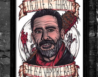 Lucille Is Thirsty - A6/A5/A4/A3 Signed Art Print (Inspired by The Walking Dead)