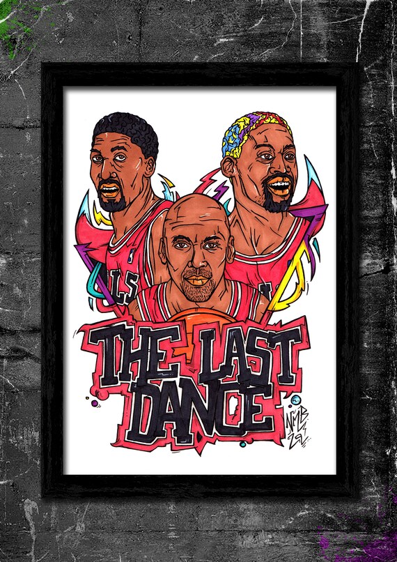 Jordan Pippen Last Dance The Last Dance A5/A4 Signed Art Print