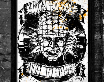 Monochrome Demon To Some - A4 Signed Art Print (Inspired by Hellraiser)