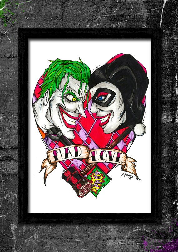 Mad Love A6 A3 Signed Art Print Inspired By The Joker Etsy Mad Love A6 A3 Signed Art Print Inspired By The Joker Etsy