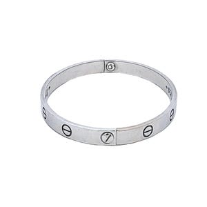 Cartier 18 Karat White Gold Size 17 Love Bangle Bracelet