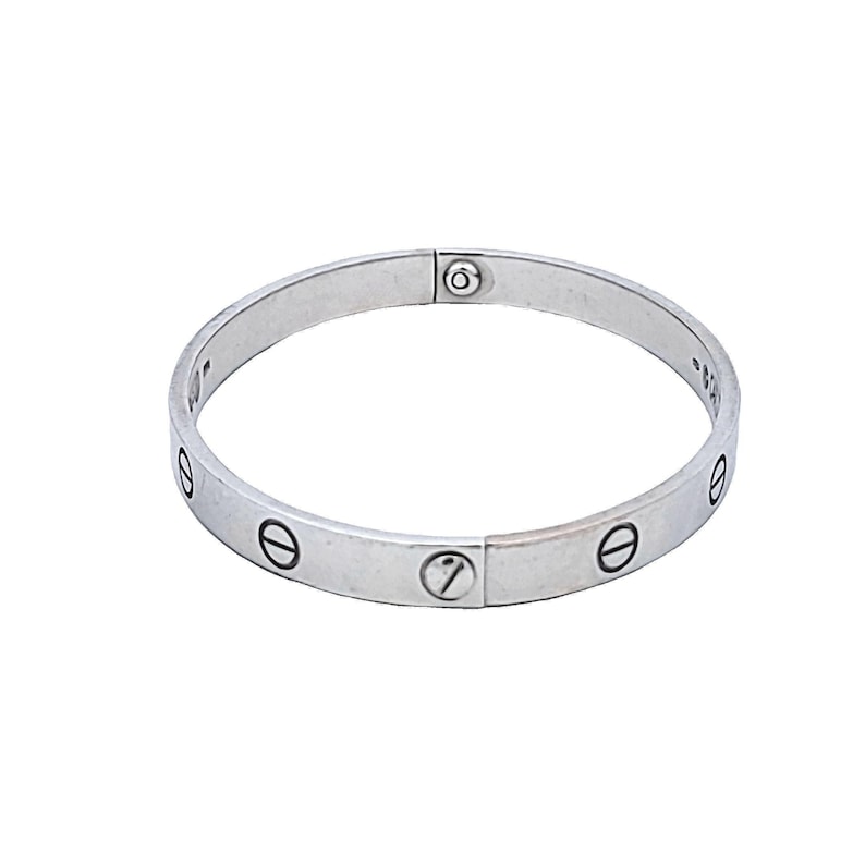 Cartier 18 Karat White Gold Size 17 Love Bangle Bracelet