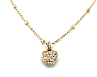 0.54 Carat Round Brilliant I Si1 Diamond 18 Karat Yellow Gold Pendant Necklace