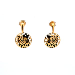 Cartier Panther De 18 Karat Yellow Gold Dangling Earrings