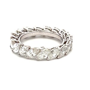 Cartier 4.50 Carat Marquis Shape Diamond 18k White Gold Wedding Band Ring