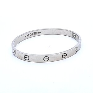 Cartier 18 Karat White Gold Size 17 Love Bangle Bracelet