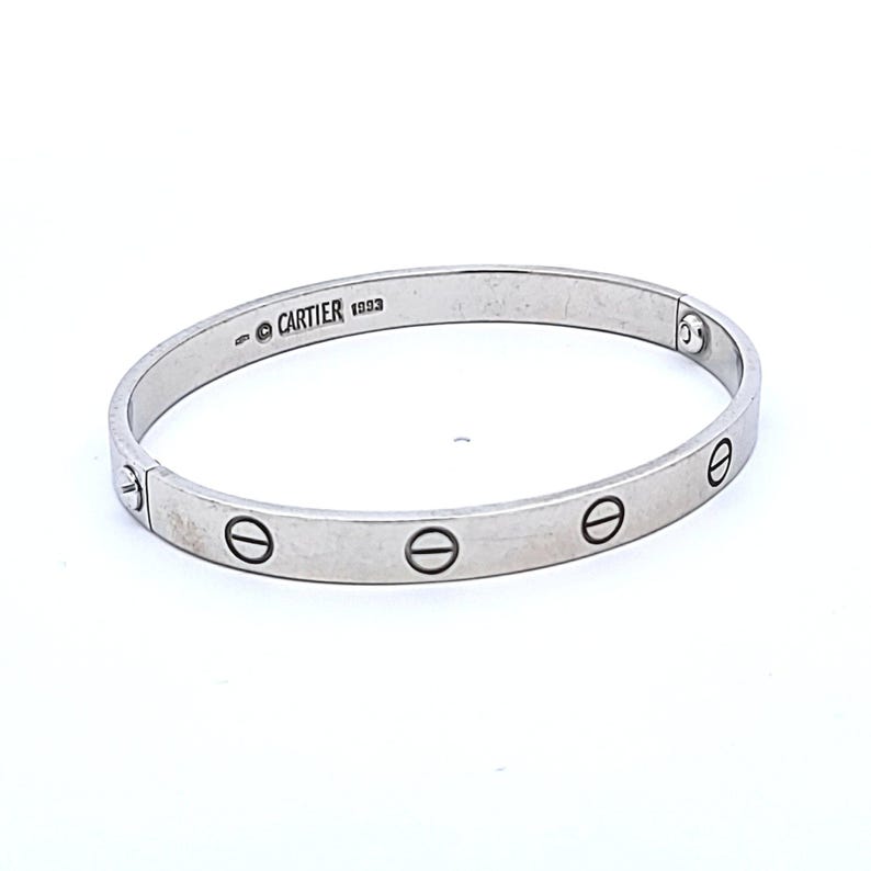 Cartier 18 Karat White Gold Size 17 Love Bangle Bracelet