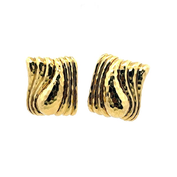 Henry Dunay Vintage 39.50 Grams 18 Karat Yellow Gold Clip On Earrings