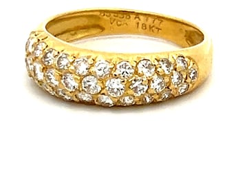 Van Cleef & Arpels 18k Yellow Gold Band Ring With 0.75ct E Vs1 Diamonds