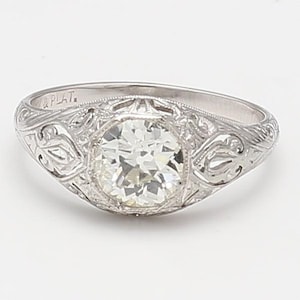1.04 Carat Old European Cut K Vs2 Diamond 18 Karat Gold/Platinum Engagement Ring