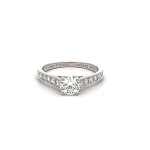 Cartier 0.83 Carat Round Brilliant E Vs1 Diamond Platinum Engagement Ring