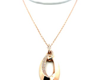 0.48 Carat Round Brilliant G Vs1 Diamond 18 Karat Rose Gold Pendant Necklace