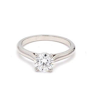 Cartier 0.90 Carat Round Brilliant Shape D-Vvs2 Diamond Platinum Engagement Ring