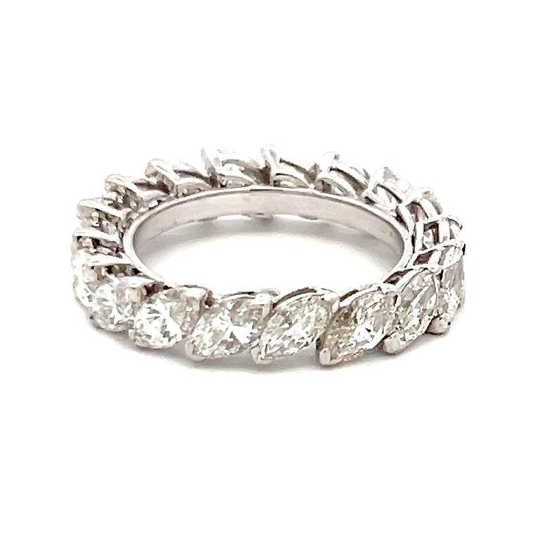 Cartier 4.50 Carat Marquis Shape Diamond 18k White Gold Wedding Band Ring