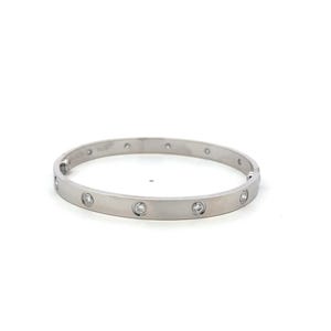 Cartier 0.96 Carat Round Diamond 18 Karat White Gold Love Bracelet Size 19