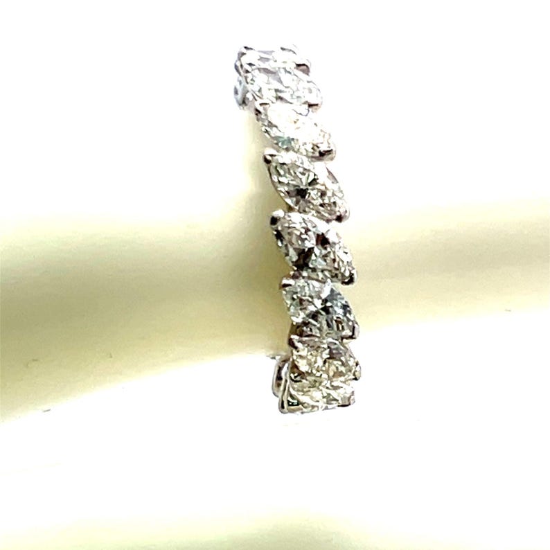 Cartier 4.50 Carat Marquis Shape Diamond 18k White Gold Wedding Band Ring