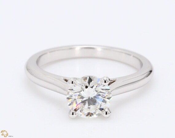 Cartier 1.08 Carat Round Brilliant Shape G VS1 Diamond Platinum Engagement Ring Etsy