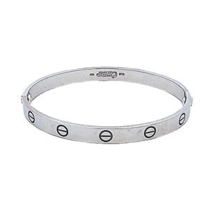 Cartier 18 Karat White Gold Size 17 Love Bangle Bracelet