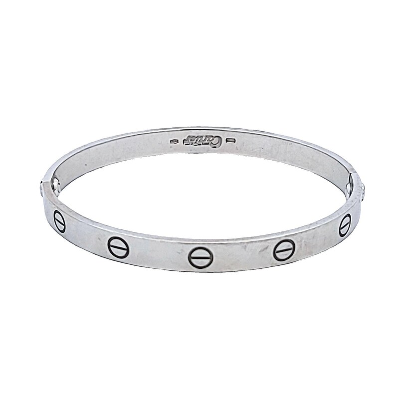 Cartier 18 Karat White Gold Size 17 Love Bangle Bracelet