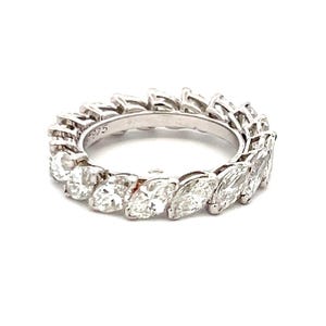 Cartier 4.50 Carat Marquis Shape Diamond 18k White Gold Wedding Band Ring