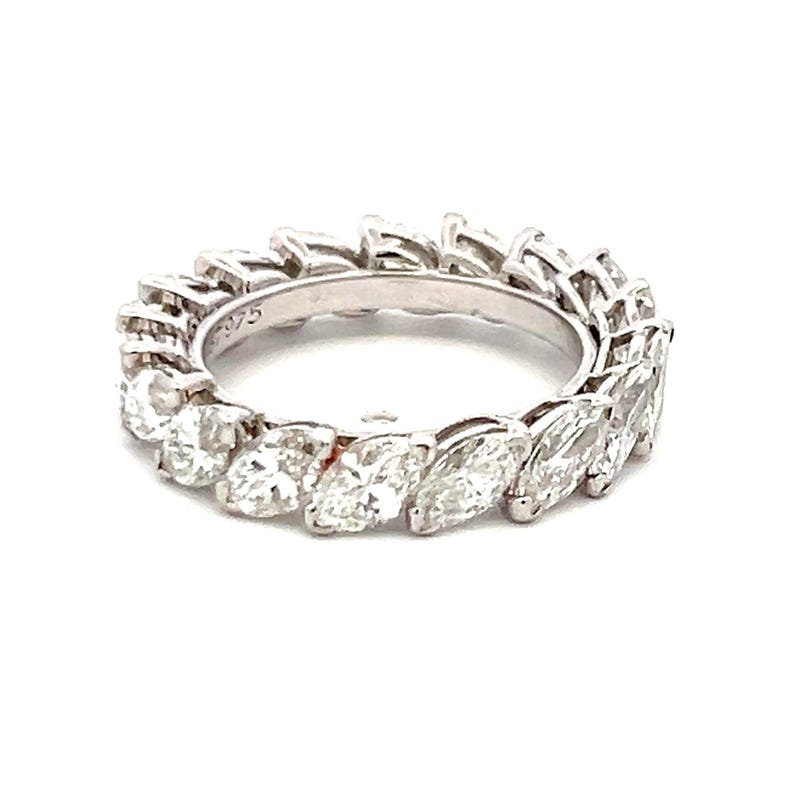 Cartier 4.50 Carat Marquis Shape Diamond 18k White Gold Wedding Band Ring