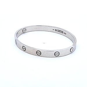 Cartier 18 Karat White Gold Size 17 Love Bangle Bracelet