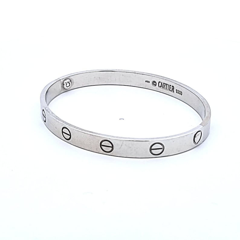 Cartier 18 Karat White Gold Size 17 Love Bangle Bracelet