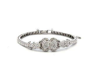 2.60 Carat Old European Cut G Si1 Diamond Platinum Art-Deco Bracelet