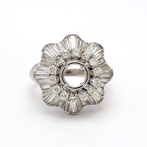 3.00 Carat Round Brilliant H Si1 Diamond Platinum Semi Mount Ring