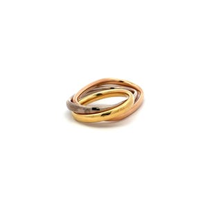 Cartier 18 Karat Tri Color Gold Trinity Two Finger Ring