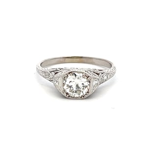 0.17 Carat Round Brilliant I Si2 Diamond Platinum Semi Mount Ring