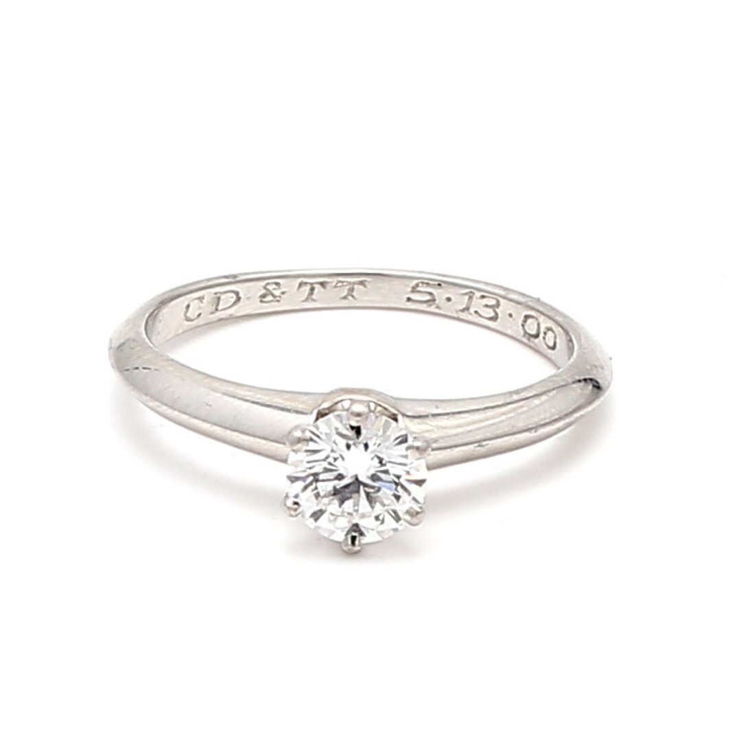 Tiffany and Co 0.60 Carat E-VS1 Platinum Engagement Ring - Etsy