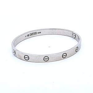 Cartier 18 Karat White Gold Size 17 Love Bangle Bracelet