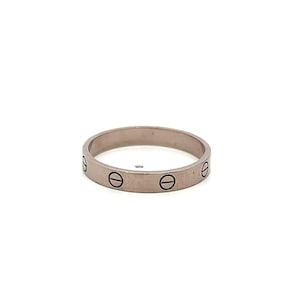 Cartier 18 Karat White Gold Love Ring Size 11.25 3.6mm