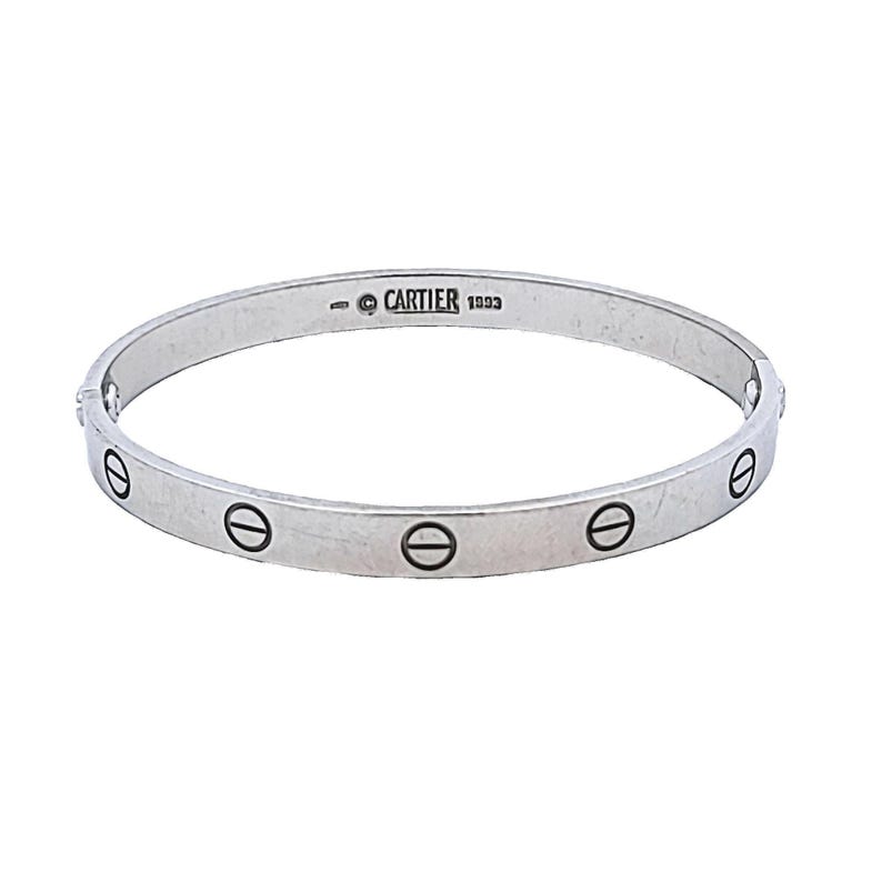 Cartier 18 Karat White Gold Size 17 Love Bangle Bracelet