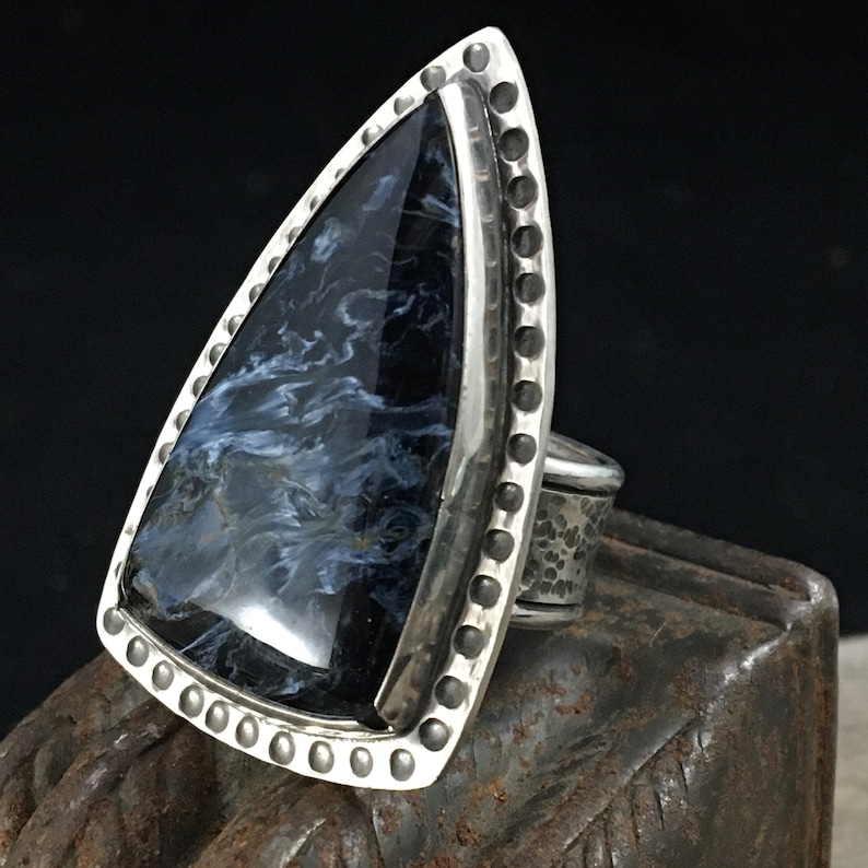 Namibian Pietersite /& Sterling Silver Ring size 8