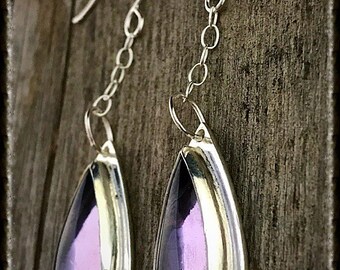 Historical Amethyst Glass Earrings