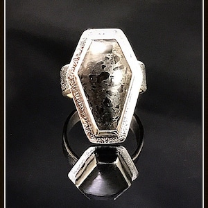 Gothic Coffin Ring in Sterling Silver Size