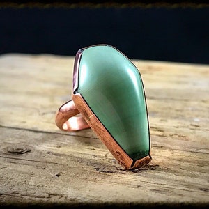 Owyhee Green Opal Unisex Coffin Ring